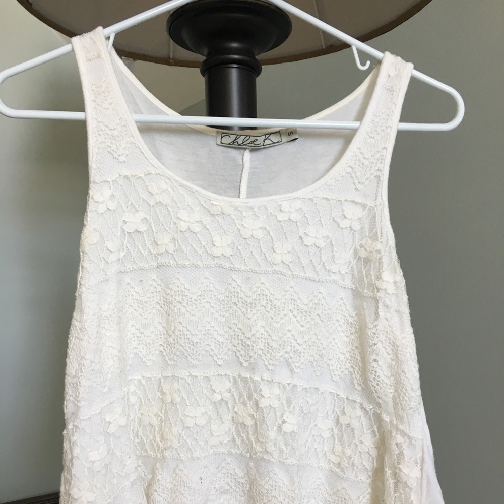 CREAM LACE TANK top. WORN ONCE